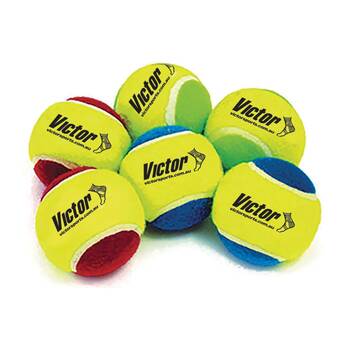 12pc Victor Sports Half Court Tennis Balls Softer Reduced Pressure Set Multi