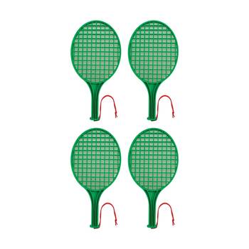 4PK Victor Sports Plastic Tennis Bat Lightweight Junior Green 18.5 In