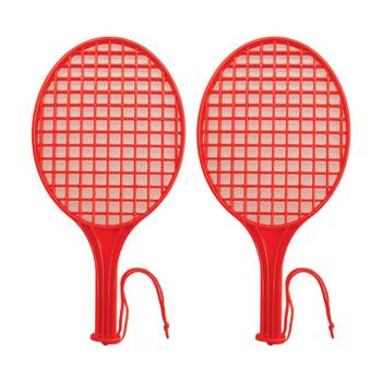 2PK Victor Sports Plastic Tennis Bat Lightweight Junior Red 18.5 In