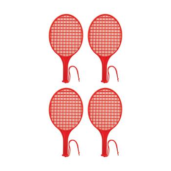 4PK Victor Sports Plastic Tennis Bat Lightweight Junior Red 18.5 In