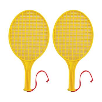 2PK Victor Sports Plastic Tennis Bat Lightweight Junior Yellow 18.5 In