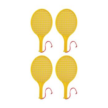 4PK Victor Sports Plastic Tennis Bat Lightweight Junior Yellow 18.5 In