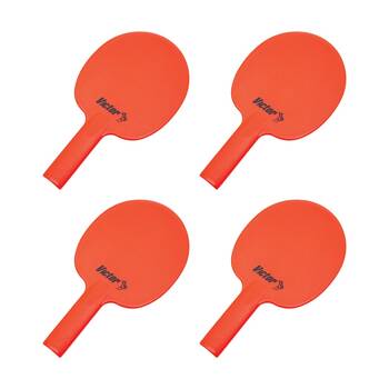 4PK Victor Sports Plastic Table Tennis Bat Lightweight Durable Red 27x15cm