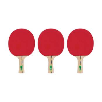 3PK Victor Table Tennis Bat Superspin 1 Star Hard Plywood Rubber 5mm