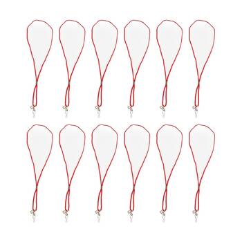 12PK Victor Sports Training Whistle Lanyard Durable Loop With Metal Clasp Red