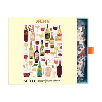 500pc WerkShoppe Wine Tasting Colourful Beverage Illustration Puzzle