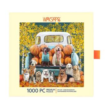 1000pc WerkShoppe Pumpkin Pals Autumn Dogs Illustration Puzzle