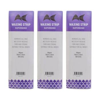 3x 300pc Artists Choice Wax Strips Superbond Hair Removal 90gsm 7.6x23cm