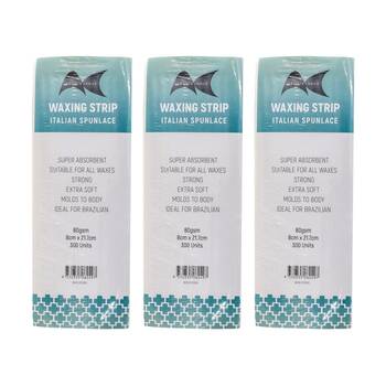 3x 300pc Artists Choice Wax Strips Spunlace Extra Soft Hair Removal 80gsm 8x21cm