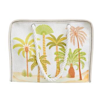 LVD Beach Palm Tree Print Oasis Tote Bag W/ Rope Handles 42x17x32cm
