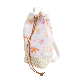 LVD White/Orange Palm Island Summer Beach Backpack Bag 41x24x45cm