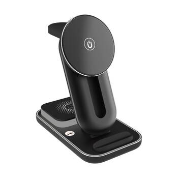 Chargecore 3 In 1 Wireless Charging Stand Adjustable Height Black