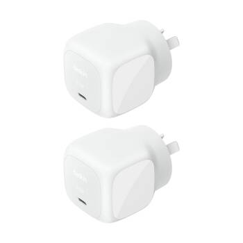 2PK Belkin BoostCharge Wall Plug Device Charger W/ USB-C Port 65W White