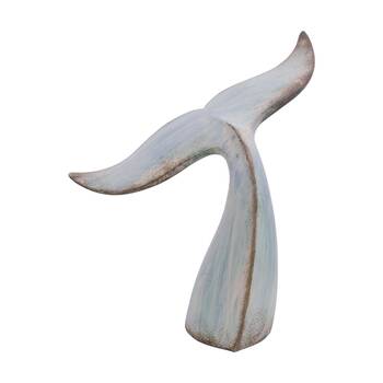 LVD Whale Tail Wash Medium Resin Sculpture Coastal Home Decor 28x23x13.5cm