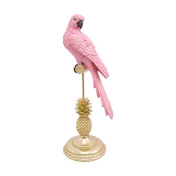 LVD Pink Gold Base King Parrot Sunkist Resin Sculpture 40.5x15.5x13.8
