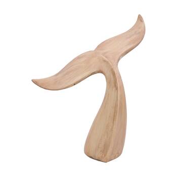LVD Medium Whale Tail Natural Resin Sculpture Home Decor 28x23x13.5cm