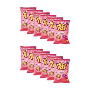 12x 15pc Wizz Fizz Fizzy Fruity Lollipops Berry Orange & Pineapple 132g