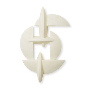 E Style Cebo Resin Wall Sculpture Contemporary Decor White 54x10x81cm