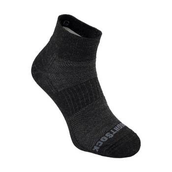 Wrightsock Merino Coolmesh II Quarter Socks Blister Resistant Grey/Black