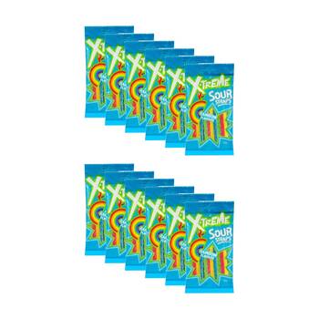 12PK Universal Candy X-Treme Sour Straps Rainbow 160g Fruit Flavour Gummies