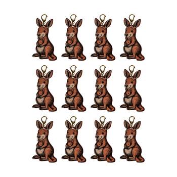 12PK MDI Bottle Opener Keychain Cartoon Kangaroo Australian Souvenir Multicolour