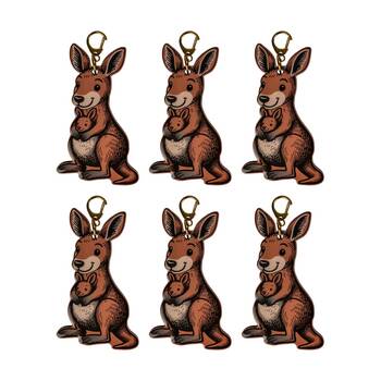 6PK MDI Bottle Opener Keychain Cartoon Kangaroo Australian Souvenir Multicolour