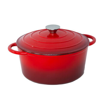 Healthy Choice Enamelled Cast Iron Casserole Dish Red 26cm