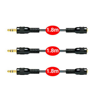 3pc  1.8m Stereo AUX/Cable Audio 3.5mm Male to Female