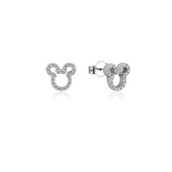 Couture Kingdom Disney Mickey Mouse Outline Stud Earrings 10mm Silver