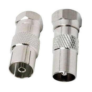 2pc F-Type Male to Coax Female Socket/F Male to PAL M TV Antenna Adapter