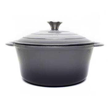 Classica Enammeled Round Cast Iron Casserole w/ Lid and Handles 26cm/5.5L Grey