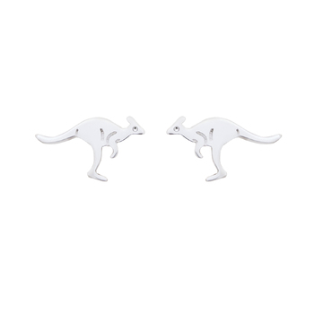 Culturesse 12mm Kanga The Kangaroo Stud Earrings - Silver