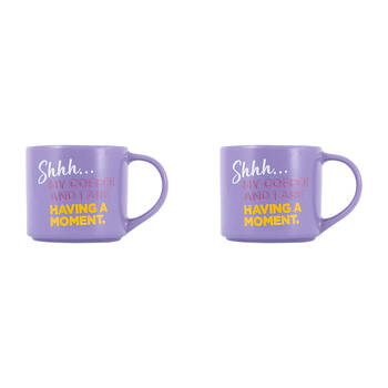 2PK Splosh Cheeky My Coffee/Tea Ceramic Mug 9x13.5cm - Purple