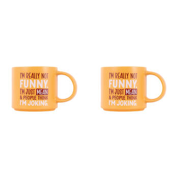 2PK Splosh Cheeky Joking Ceramic Coffee/Tea Mug 9x13.5cm - Orange