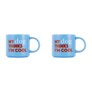 2PK Splosh Cheeky Dog Ceramic Coffee/Tea Mug 9x13.5cm - Blue