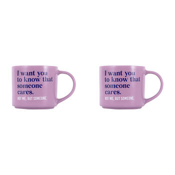 2PK Splosh Cheeky Care Ceramic Coffee/Tea Mug 9x13.5cm - Purple