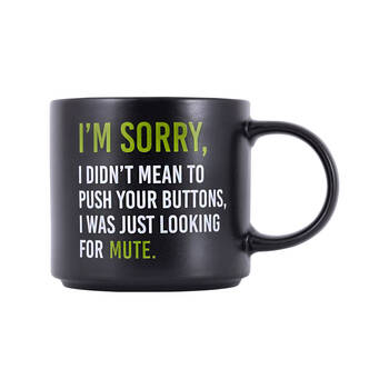 Splosh Cheeky Sorry Ceramic Coffee/Tea Mug 9x13.5cm - Black