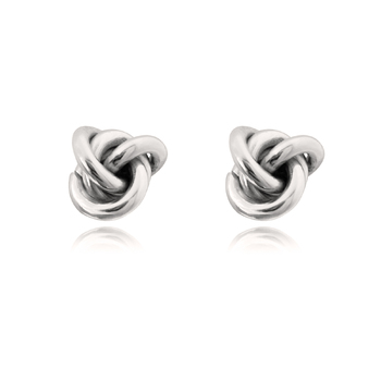 Culturesse Esti Artsy 10mm Knot Stud Earrings - Silver