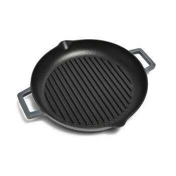 Classica Cast Iron Grill Pan Kitchen Cooking 31cm Warm Blue