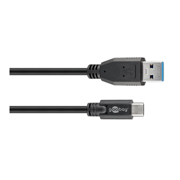 Goobay 2m USB-C to USB A 3.0 Male Cable Cord - Black