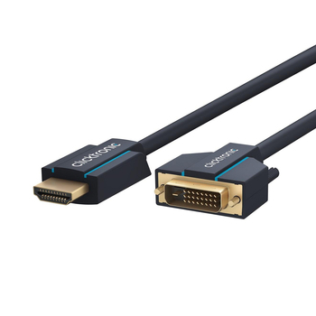 Clicktronic 10m Male HDMI to DVI-D Cable Connector For PC Monitor - Black