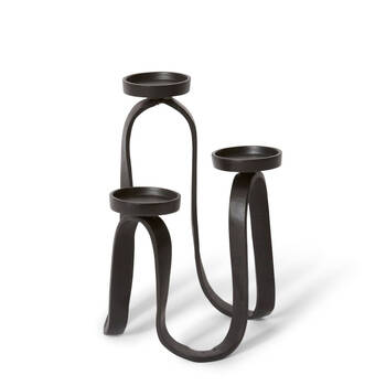 E Style Una Candle Holder Tabletop Home Decor 31cm Black