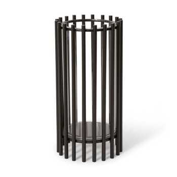 E Style Jinx 31cm Metal Pillar Candle Holder - Black