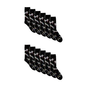 12PK Sock Wave Fun Colourful Pattern Crew Length Socks Mix B One Size Assorted