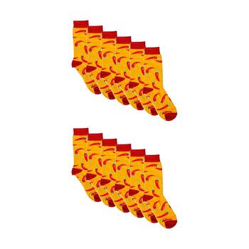 12PK Sock Wave Fun Colourful Pattern Crew Length Socks Mix D One Size Assorted