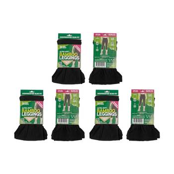 3PK Brazco Ladies Bamboo Leggings 3/4 Length High Waist Slim Fit One Size