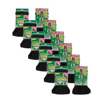 6PK Brazco Ladies Bamboo Leggings 3/4 Length High Waist Slim Fit One Size