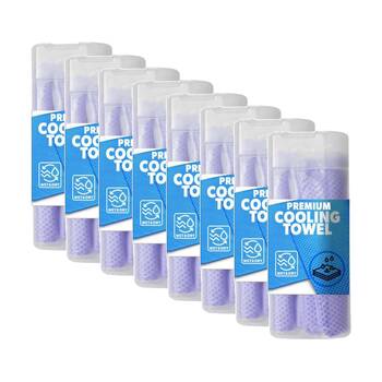 8PK Brazco Premium Cooling Towel Sports Gym Fast Dry Dual Side 80x30cm Assorted