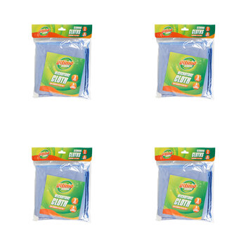 4x 3pc Ultimo Microfibre Universal Cleaning Cloths Versatile Cleaning Blue 40x40cm