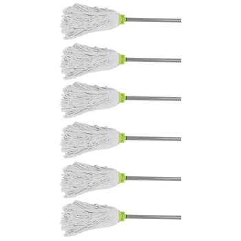 6x Ultimo Cotton Mop Extendable Green & Grey Assorted 1.5x7cm